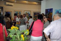 Sončnice Braneta Jazbarja v stolpu na ajdovski tržnici, julij 2011